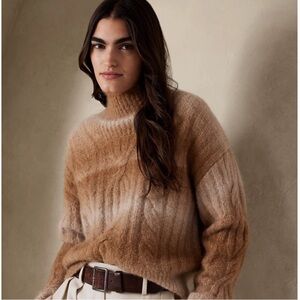 BANANA REPUBLIC Size M Celeste Ombre Sweater in Latte - alpaca Italian yarn
